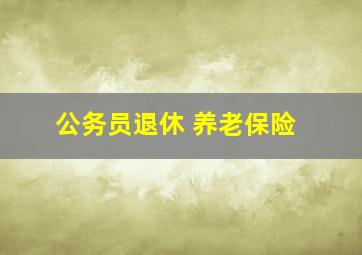 公务员退休 养老保险